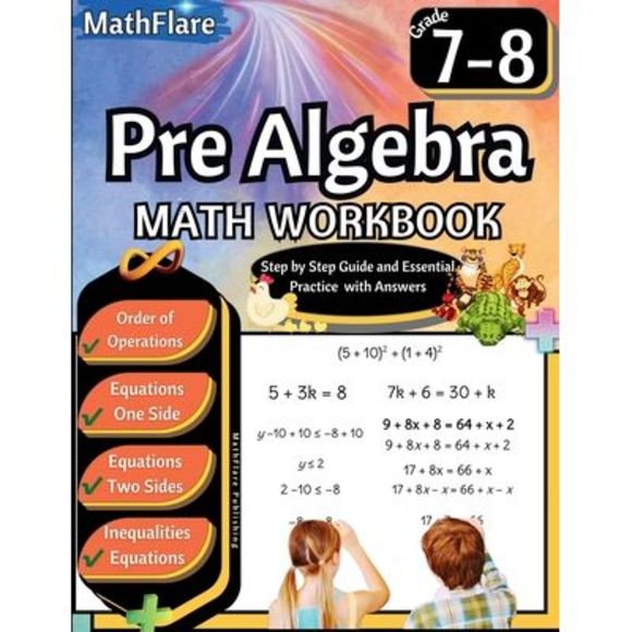 Pre Algebra Workbook 7th and 8th Grade: Pre Algebra Workbook Grade 7-8, Order of - Picture 1 of 1